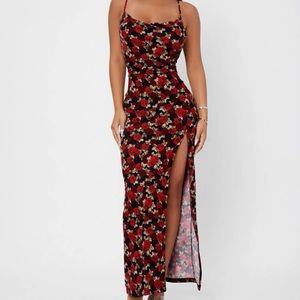 🚫SOLD🚫 PETITE Floral Print Split Thigh Cami Dress
